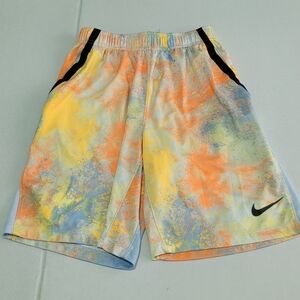 Nike Kids Multicolor Tie-Dye Athletic Shorts with Black Accents